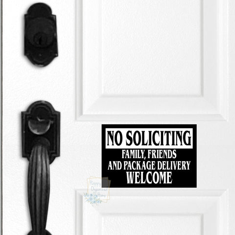 No Soliciting Magnet Door Sign - Black