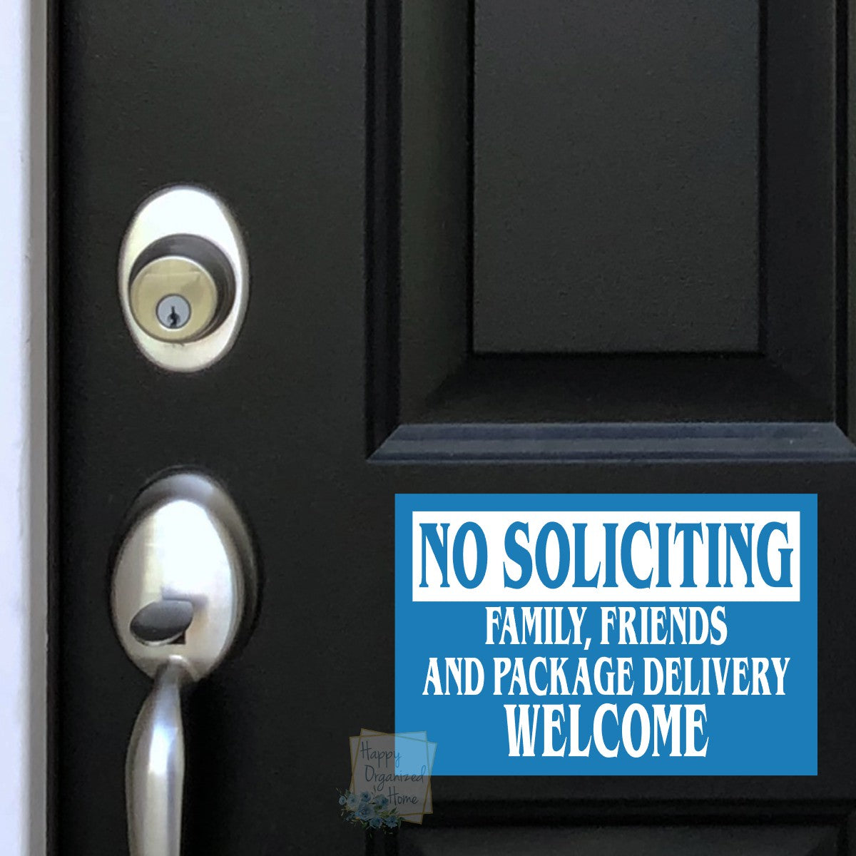 No Soliciting Magnet Door Sign - Blue