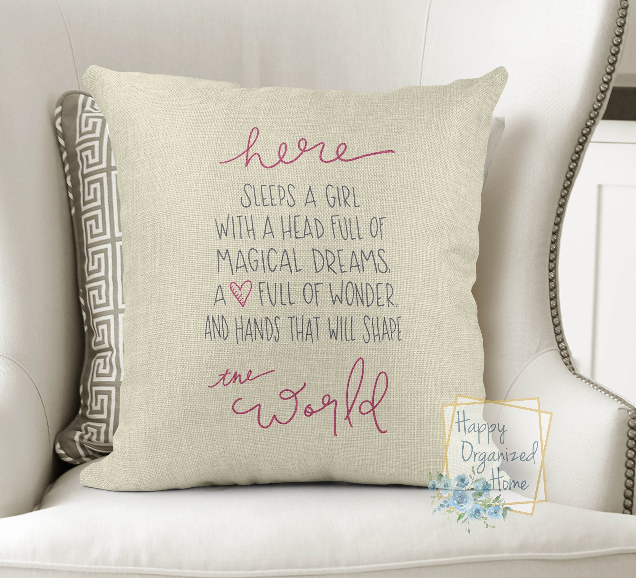 And here sleeps a girl -  Home Decor Pillow