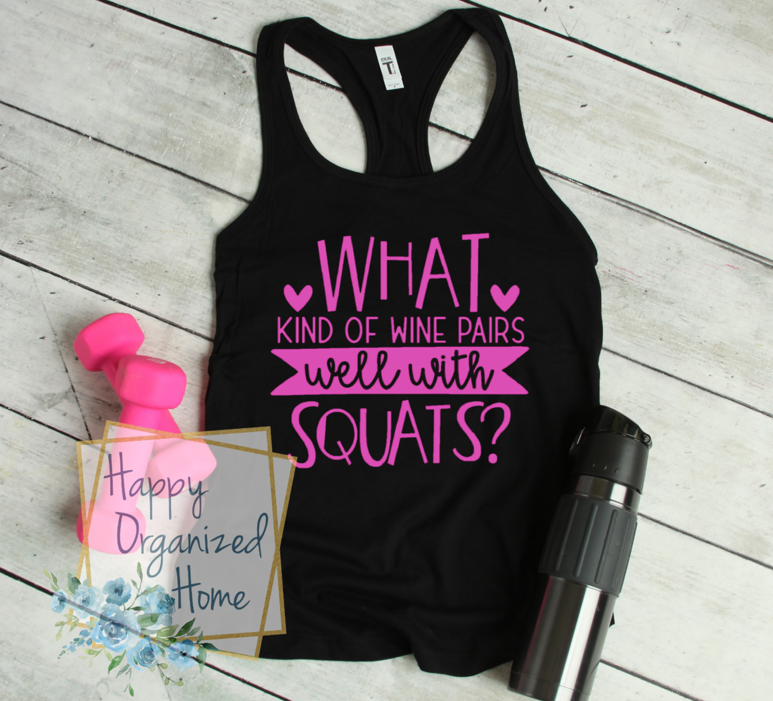 What kind of wine pairs well with Squats - Ladies Fitness Exercise tank
