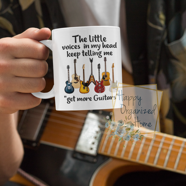 The little  voices in my head keep telling me to "get more guitars" coffee mug