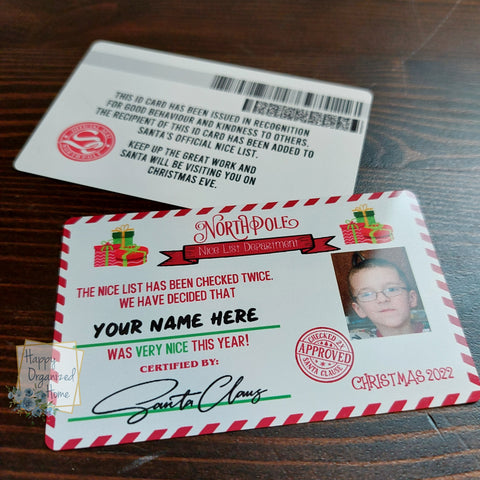 You are on the Nice List, Christmas ID Personalized