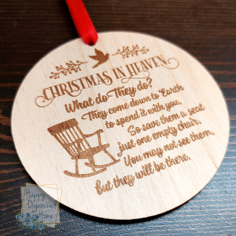 Christmas In Heaven - Laser Engraved Wooden Ornament