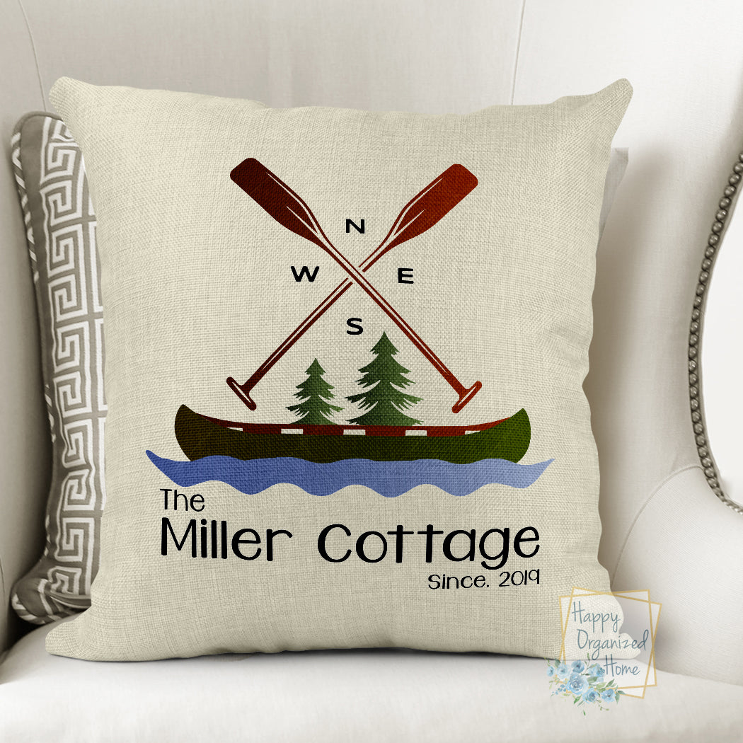 Family Cottage pillow personalized
