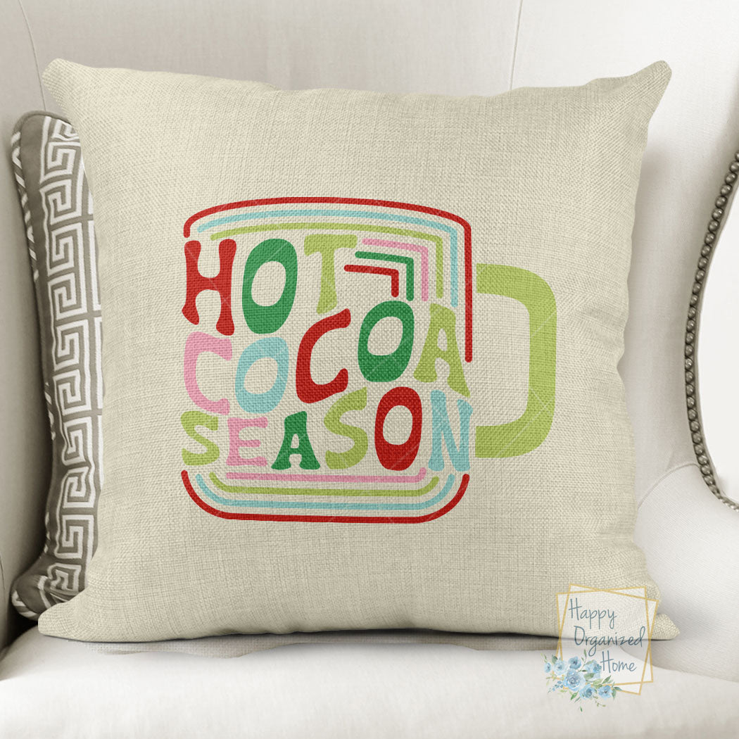 Hot cocoa Season Retro Modern Christmas Winter Pillow -  Home Decor Pillow