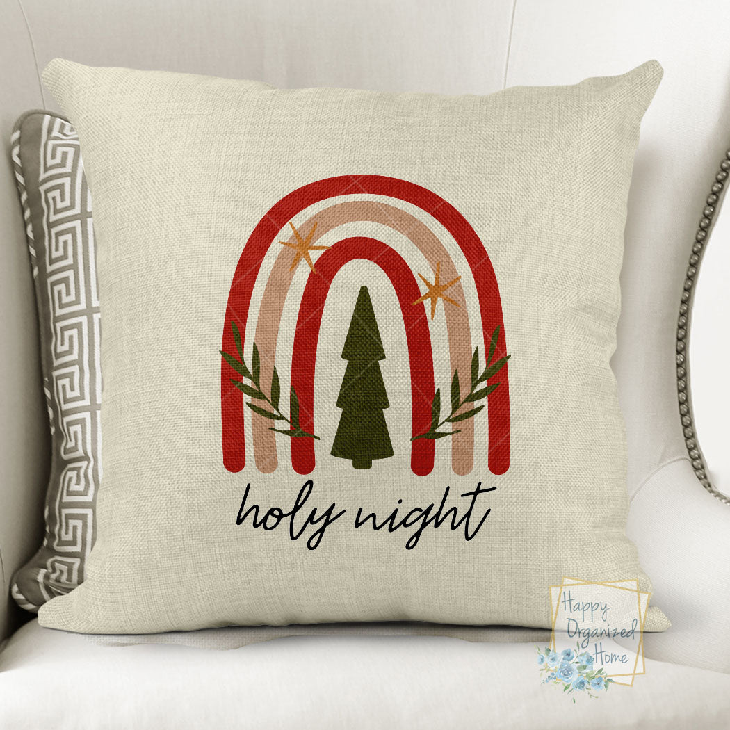 Holy Night Rainbow Christmas Star Pillow -  Home Decor Pillow Or Pillow Cover