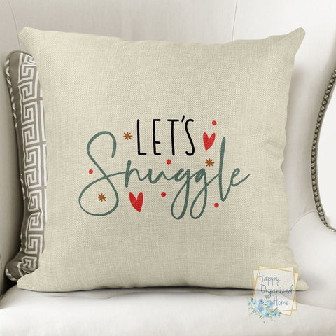 Let's Snuggle Christmas Winter Pillow -  Home Decor Pillow Or Pillow Cover