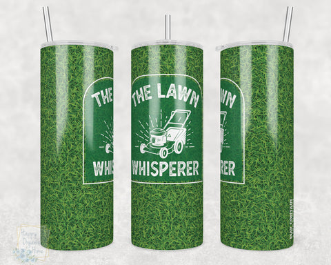 The lawn Whisper -  20oz Skinny Insulated tumbler with metal straw