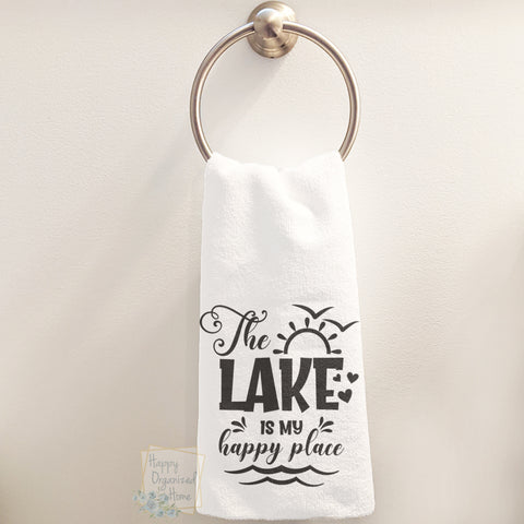 The lake is my Happy Place - Hand Towel