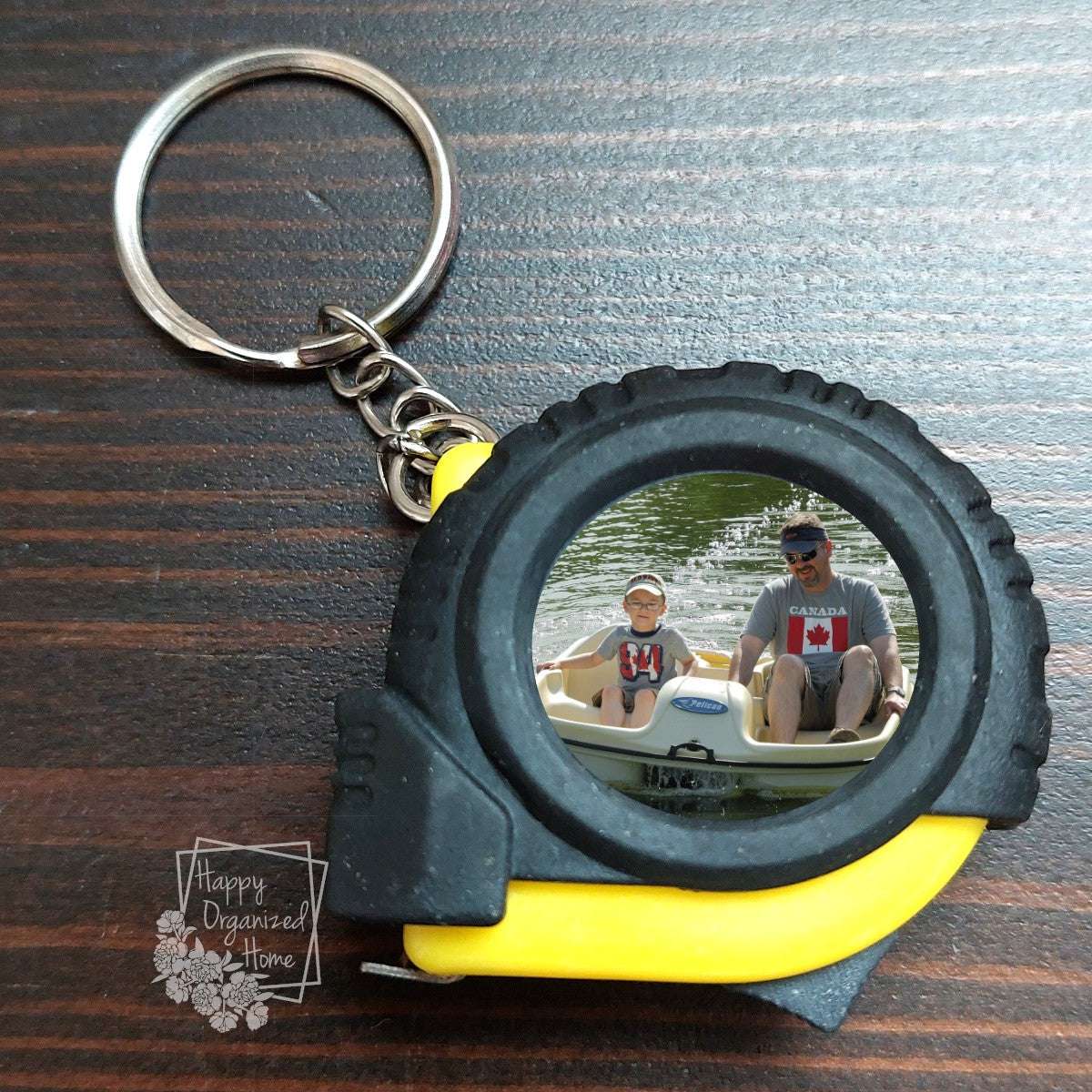 Tape Measure Photo Keychain, Father's Day Keychain, Personalized Key Chain