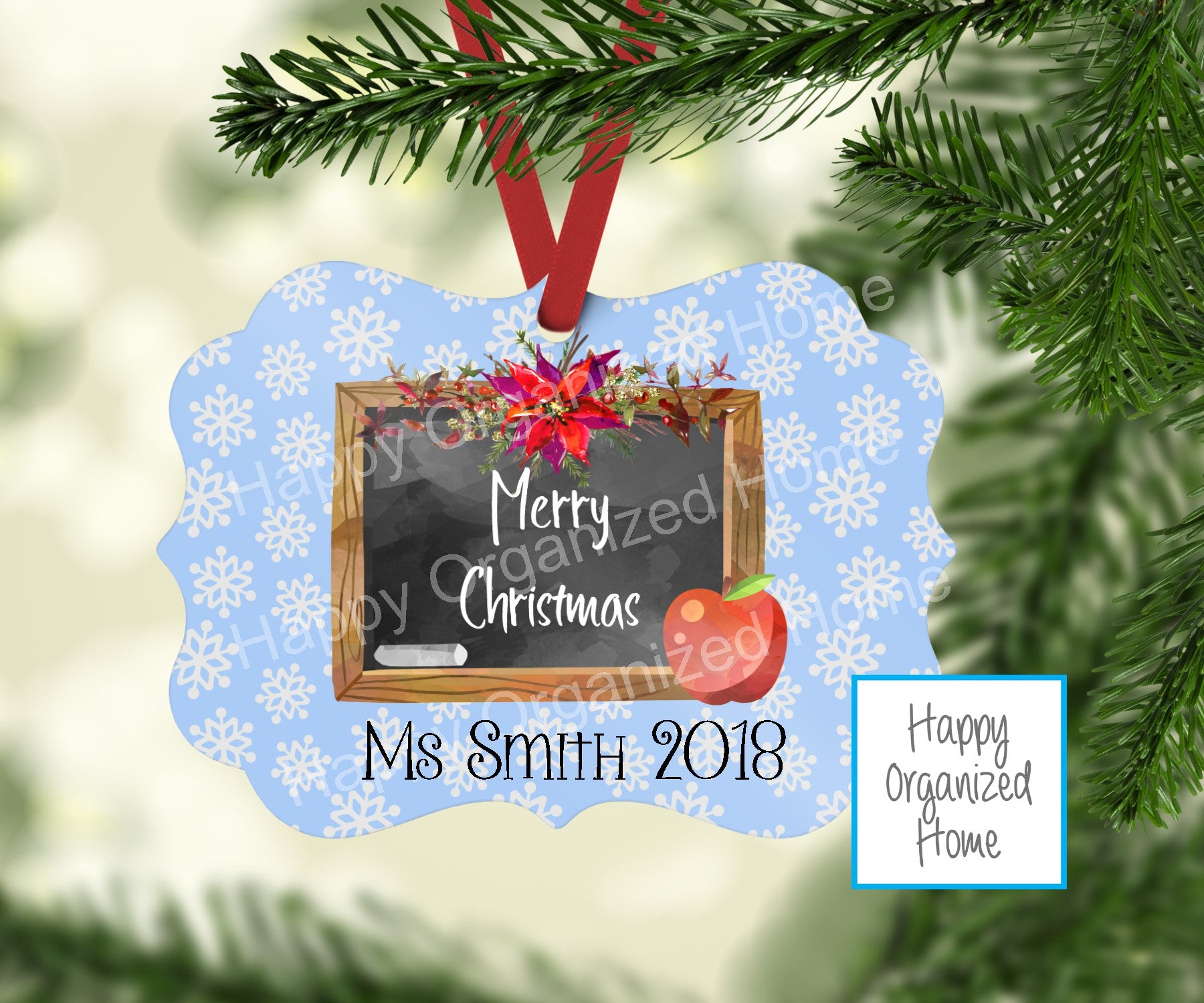 Teacher Personalized Christmas Ornament