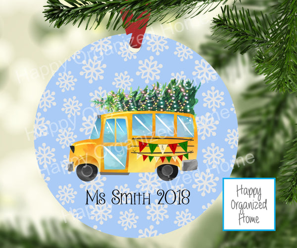 Bus Driver Personalized Christmas Ornament