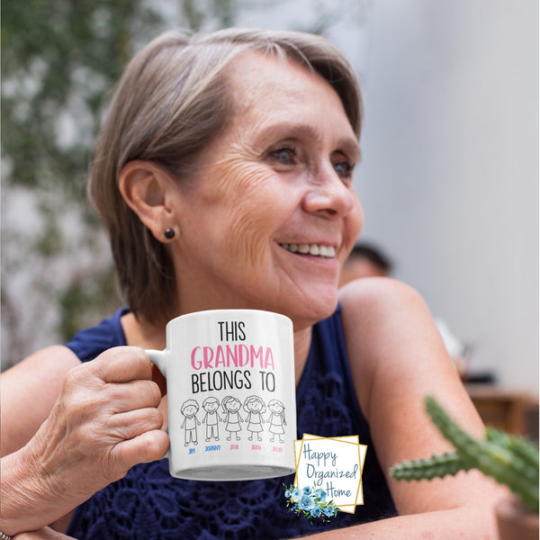 This Grandparent Belongs to Personalized Mugs - 4 Grand kids