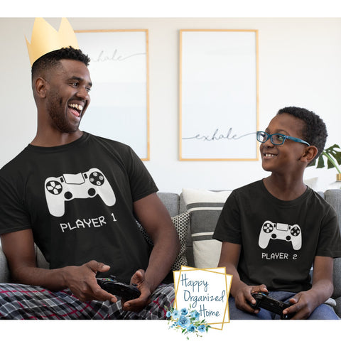 Player 1 Video Game shirts for kids and adults