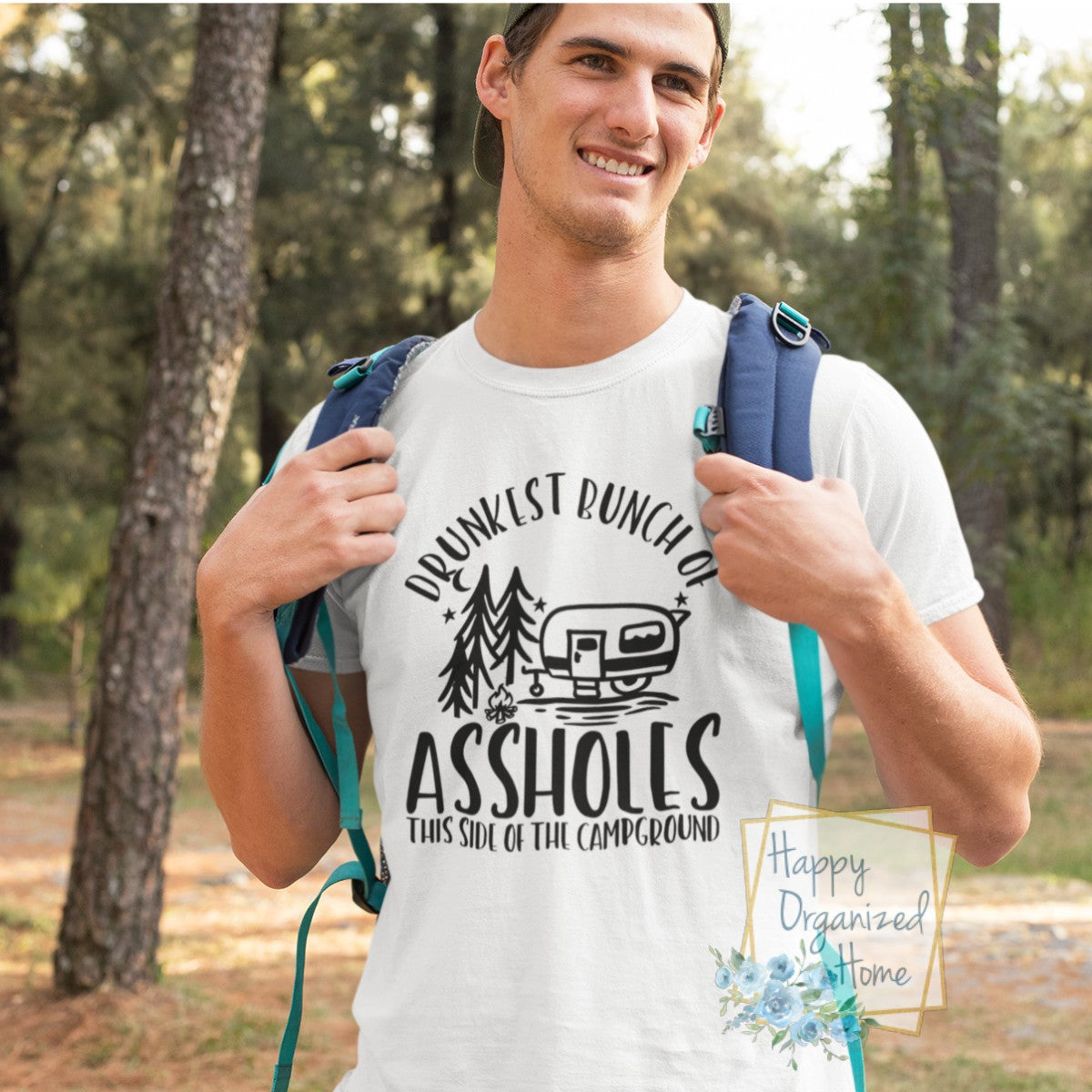 Drunkest Bunch of Assholes his side of the campground - Men's cotton t-shirt