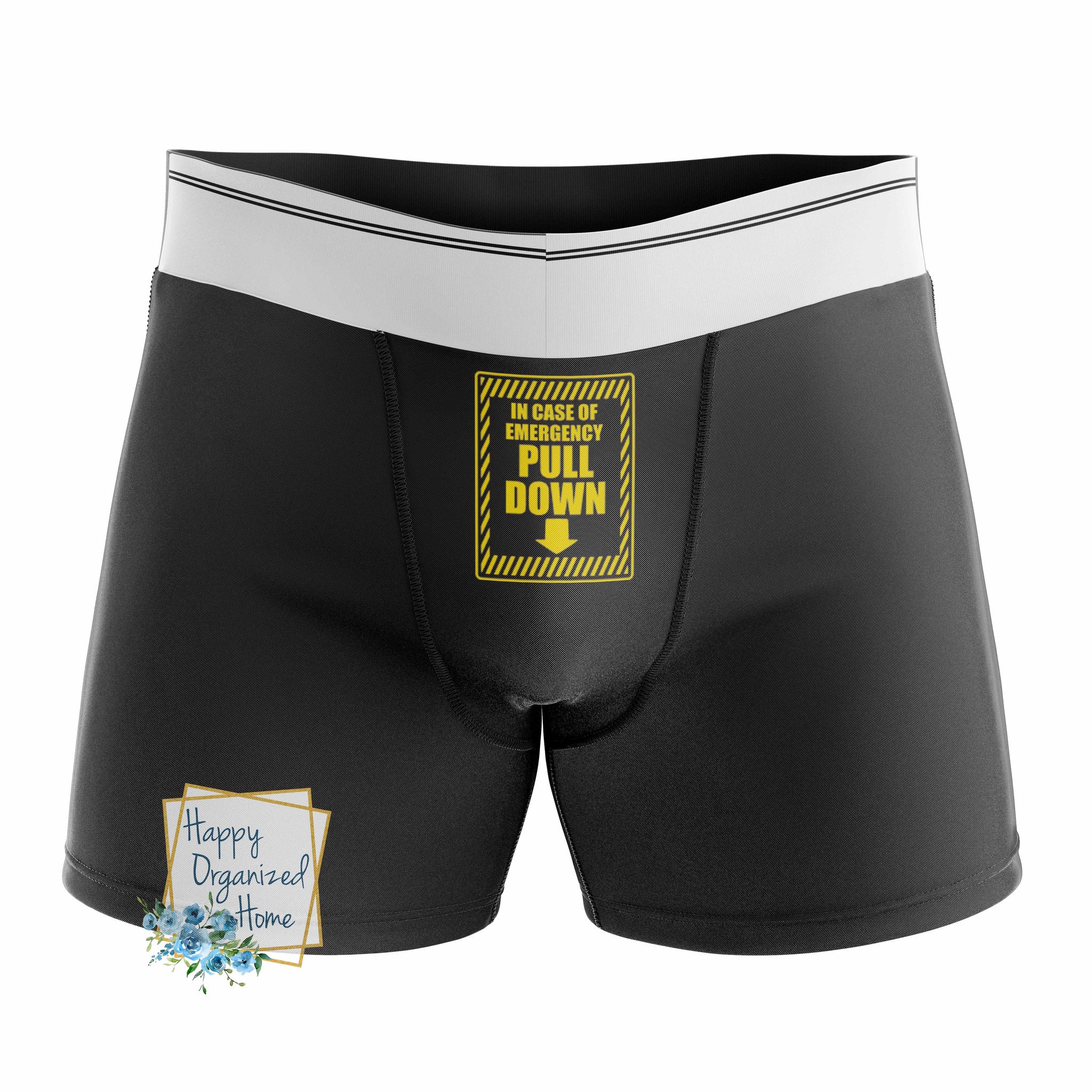 In case of Emergency PULL DOWN Men's Naughty Boxer Briefs