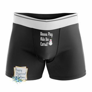 Wanna Play Hide the Carrot? -  Men's Naughty Boxer Briefs