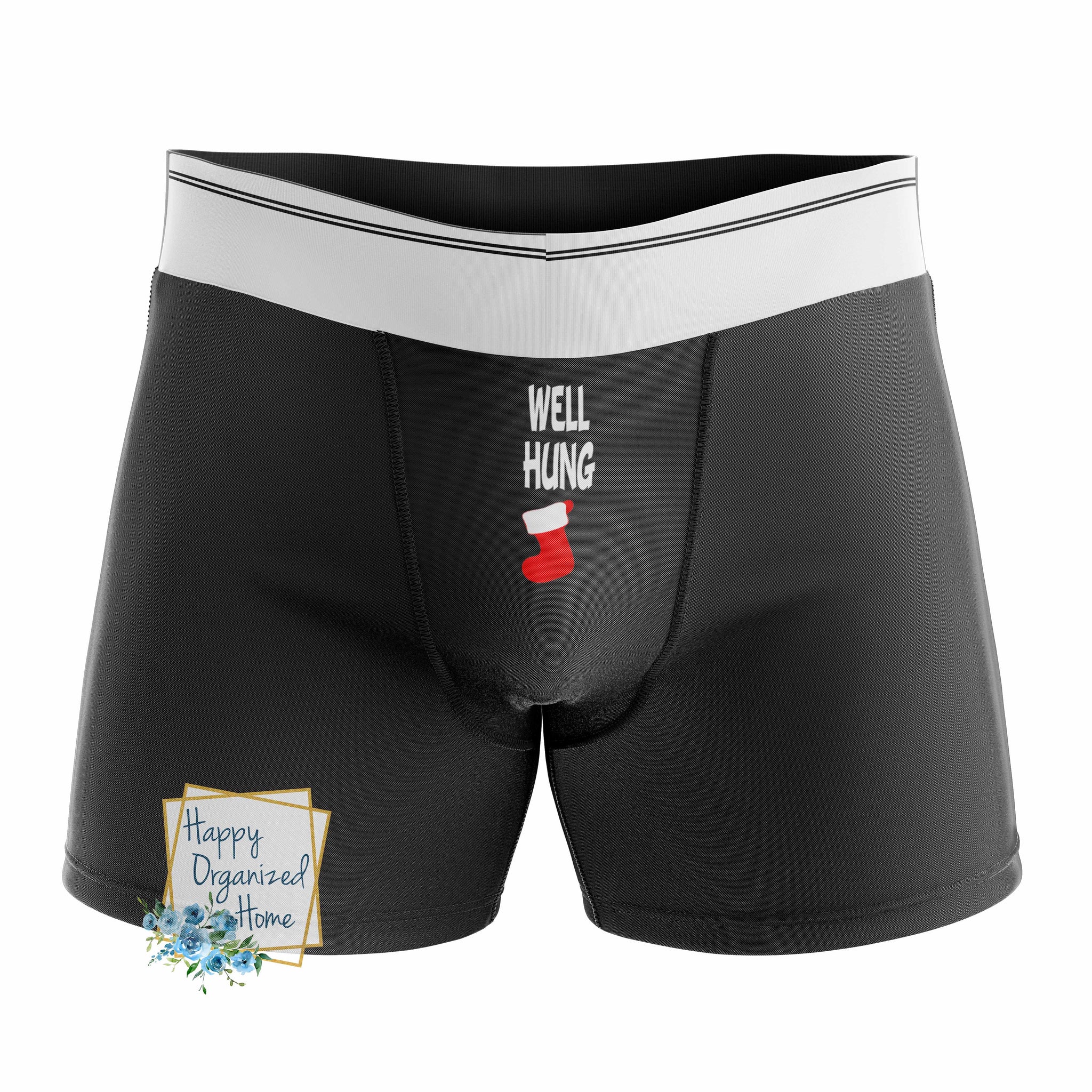 Well Hung, stocking -  Men's Naughty Boxer Briefs