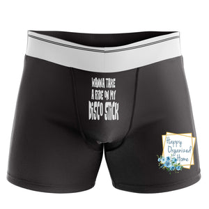 Wanna take a ride on my disco stick - Men's Naughty Boxer Briefs